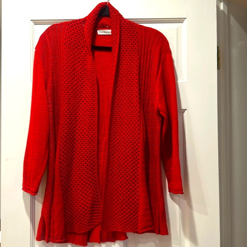 Kim Rogers ladies red large cardigan